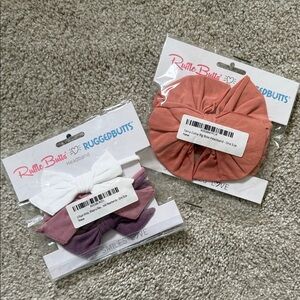 Ruffle Butts Hair Bow Bundle - White, Purple, and Pink